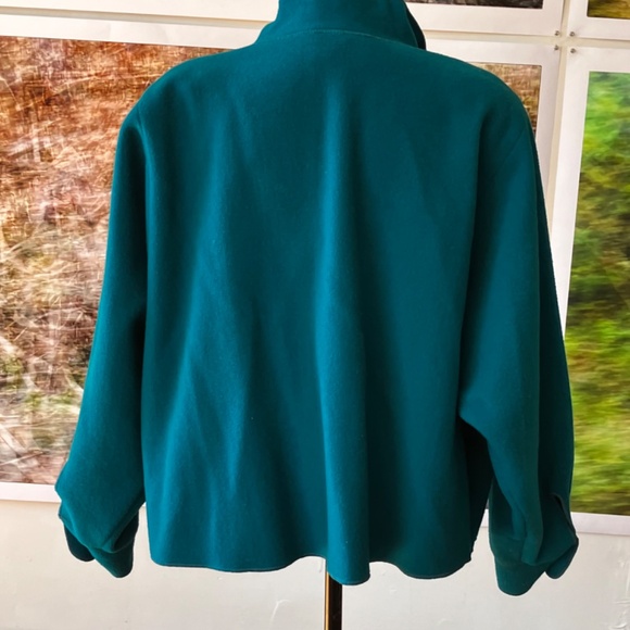 Turquoise Wool sleeved cape jacket - Picture 6 of 13